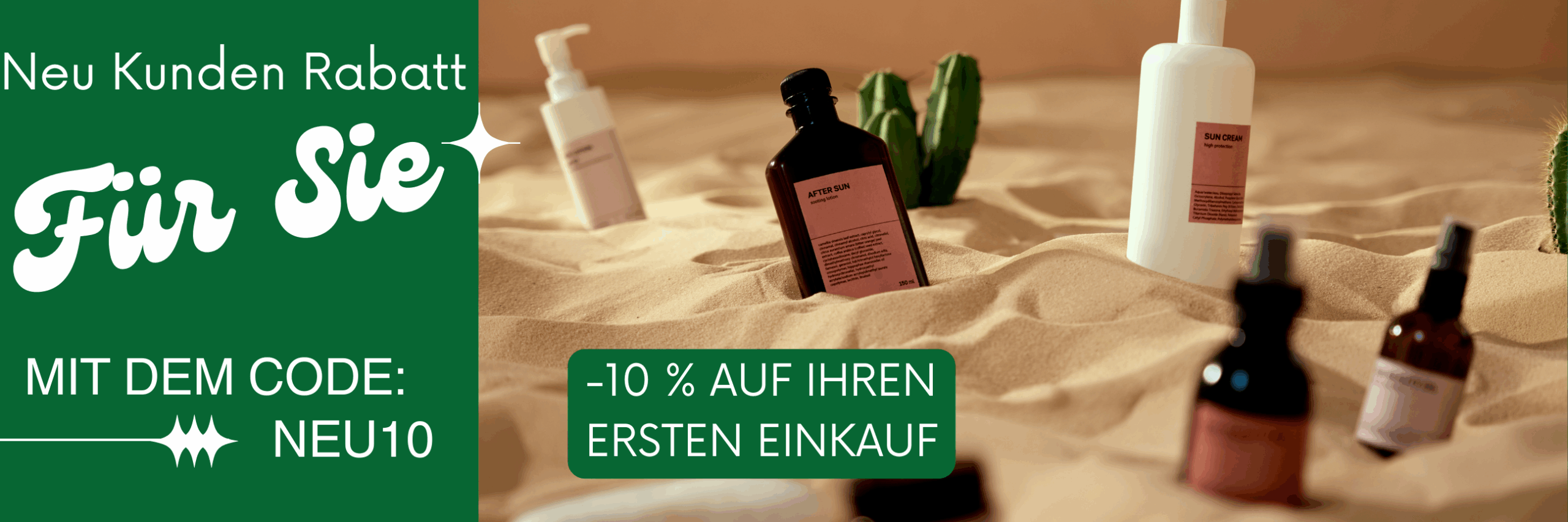 Gutscheinbanner mit dem Code NEU10 für 10% auf den ersten Einkauf